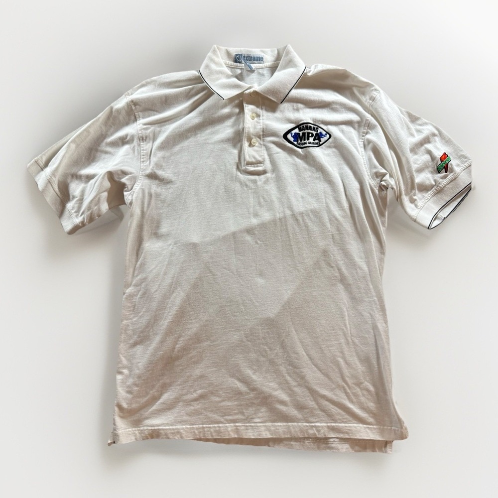 Nike‎ Manning Passing Academy Polo Shirt Men L Football Camp Peyton Eli Arch VTG